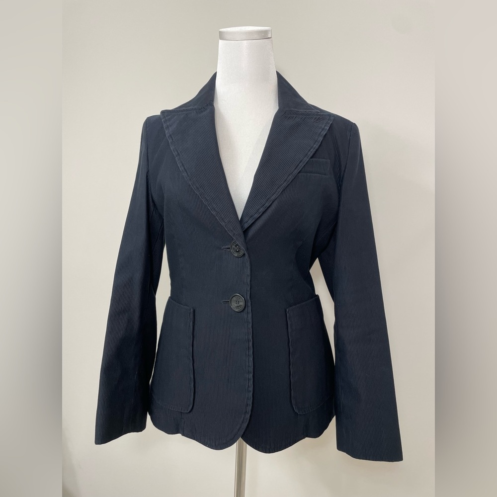 Marc Jacobs Women Black  Ribbed Heavy Cotton Jacket, size 10